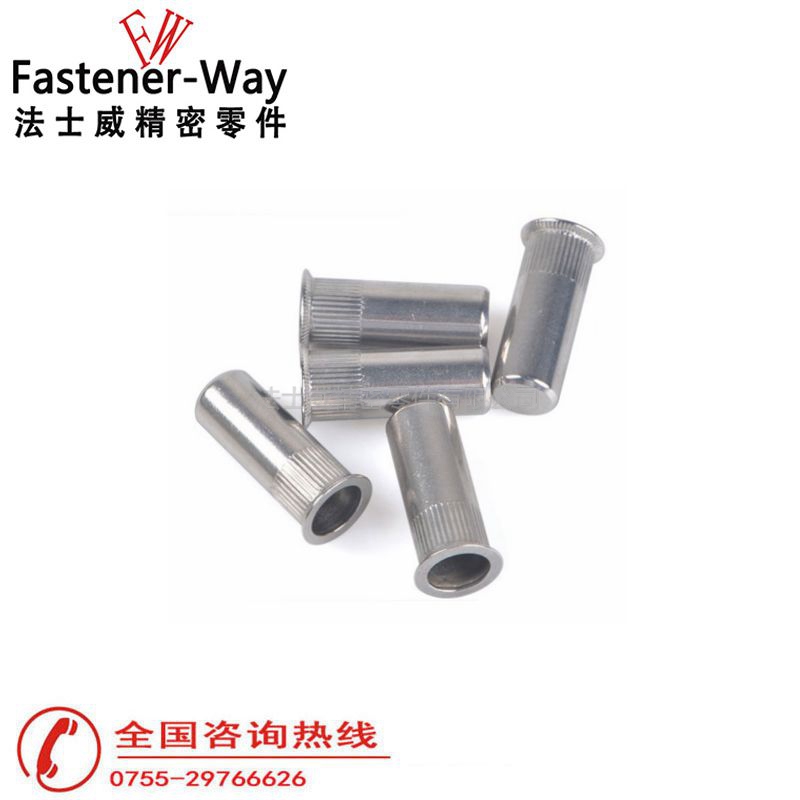 不锈钢盲孔滚花平头圆柱拉铆螺母4 不锈钢盲孔滚花平头圆柱拉铆螺母4