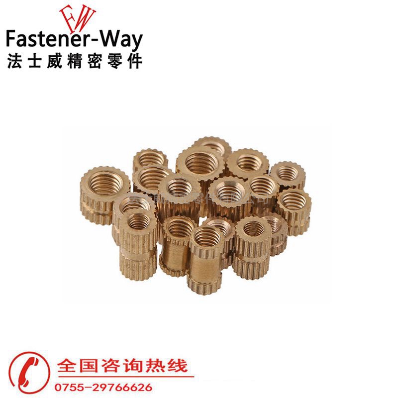 直纹滚花国标铜螺母3 直纹滚花国标铜螺母3