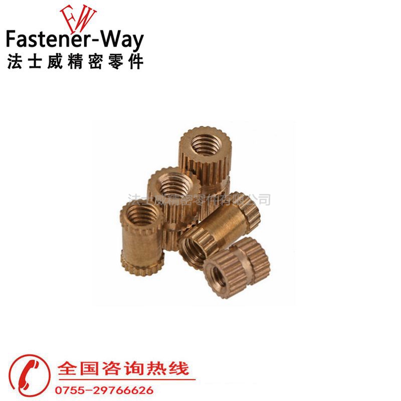 直纹滚花国标铜螺母2 直纹滚花国标铜螺母2
