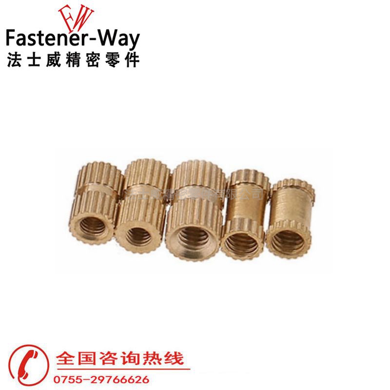 直纹滚花国标铜螺母1 直纹滚花国标铜螺母1